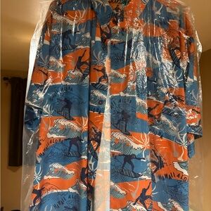 5XL Dixxon Aloha Shirt in Blue and Orange